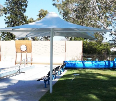 Permanent commercial umbrella swimming pool Adelaide SA
