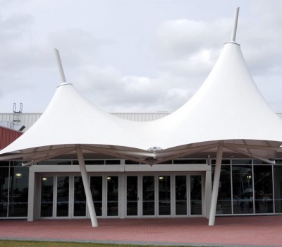 Custom shade membrane structure umbrellaJohn McVeity Centre YMCA Smithfield Plains SA City of Playford